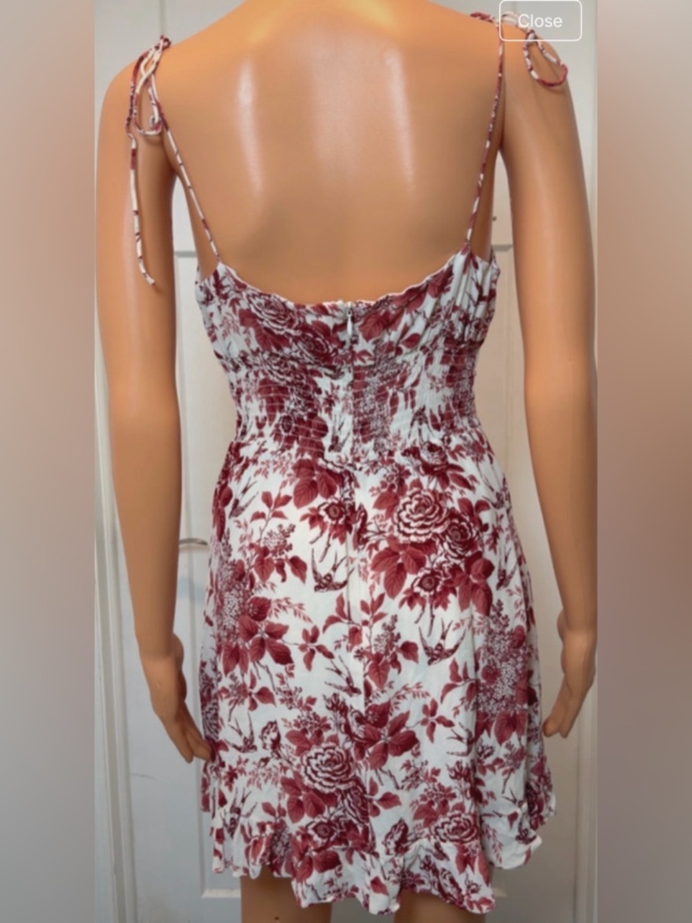 Reformation Red and White Floral Mini Dress - Picture 5 of 15